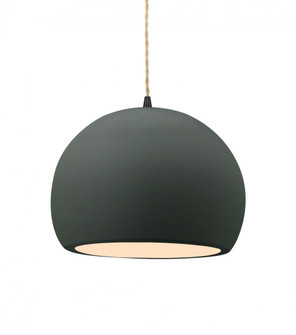 Medium Globe 1-Light Pendant (254|CER-6533-PWGN-MBLK-BEIG-TWST)