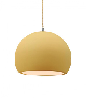Medium Globe 1-Light Pendant (254|CER-6533-MYLW-NCKL-BEIG-TWST)