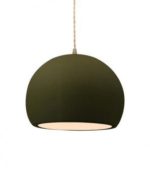 Medium Globe 1-Light Pendant (254|CER-6533-MGRN-ABRS-BEIG-TWST)