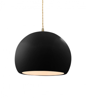 Medium Globe 1-Light Pendant (254|CER-6533-BLK-ABRS-BEIG-TWST-LED1-700)