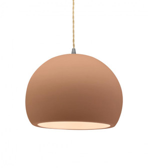 Medium Globe 1-Light Pendant (254|CER-6533-ADOB-NCKL-BEIG-TWST)