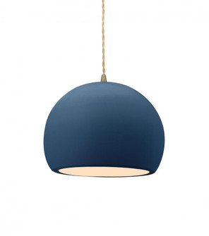 Small Globe 1-Light Pendant (254|CER-6530-MDMT-ABRS-BEIG-TWST-LED1-700)