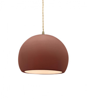 Small Globe 1-Light Pendant (254|CER-6530-CLAY-ABRS-BEIG-TWST-LED1-700)