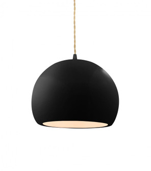 Small Globe 1-Light Pendant (254|CER-6530-BLK-MBLK-BEIG-TWST-LED1-700)