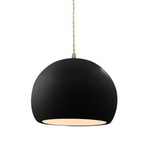 Small Globe 1-Light Pendant (254|CER-6530-BLK-ABRS-BEIG-TWST)