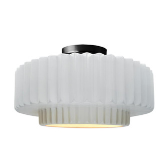Large Tier Pleated Semi-Flush (254|CER-6375-WTWT-MBLK-LED1-700)