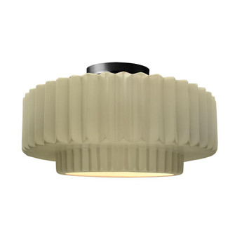 Large Tier Pleated Semi-Flush (254|CER-6375-VAN-MBLK-LED1-700)