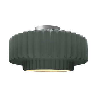 Large Tier Pleated Semi-Flush (254|CER-6375-PWGN-NCKL-LED1-700)