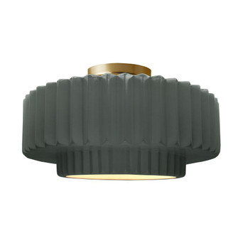 Large Tier Pleated Semi-Flush (254|CER-6375-PWGN-BRSS-LED1-700)