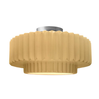 Large Tier Pleated Semi-Flush (254|CER-6375-MYLW-NCKL-LED1-700)