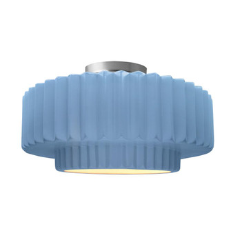 Large Tier Pleated Semi-Flush (254|CER-6375-SKBL-NCKL)