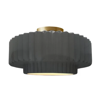Large Tier Pleated Semi-Flush (254|CER-6375-GRY-BRSS-LED1-700)