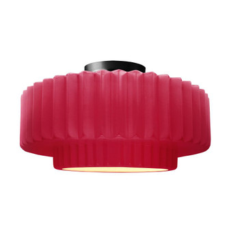 Large Tier Pleated Semi-Flush (254|CER-6375-CRSE-MBLK-LED1-700)