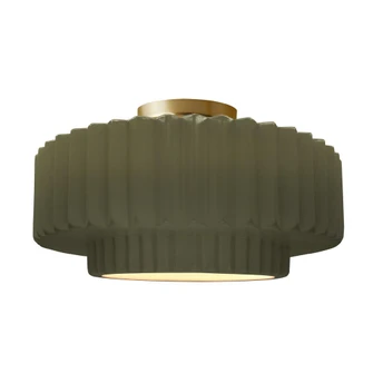 Large Tier Pleated Semi-Flush (254|CER-6375-MGRN-BRSS)