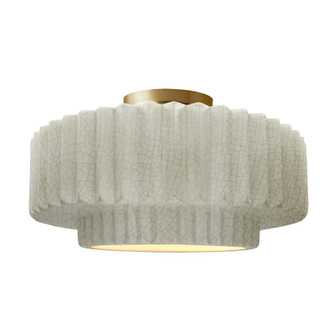 Large Tier Pleated Semi-Flush (254|CER-6375-CRK-BRSS)