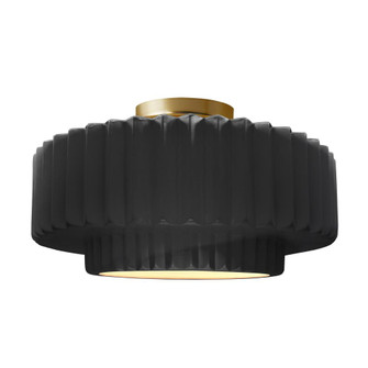 Large Tier Pleated Semi-Flush (254|CER-6375-BKMT-BRSS-LED1-700)