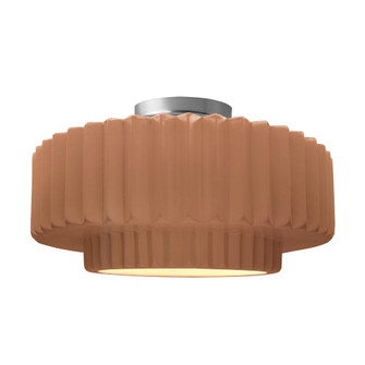 Large Tier Pleated Semi-Flush (254|CER-6375-ADOB-NCKL-LED1-700)