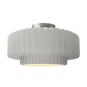 Large Tier Pleated Semi-Flush (254|CER-6375-BIS-NCKL)