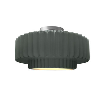 Medium Tier Pleated Semi-Flush (254|CER-6373-PWGN-NCKL-LED1-700)