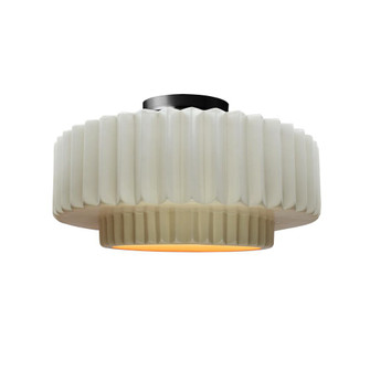 Medium Tier Pleated Semi-Flush (254|CER-6373-MTGD-MBLK-LED1-700)