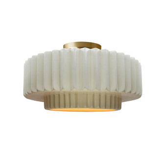 Medium Tier Pleated Semi-Flush (254|CER-6373-MTGD-BRSS-LED1-700)
