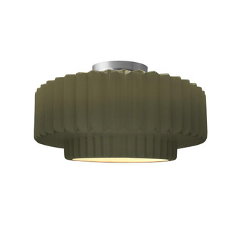Medium Tier Pleated Semi-Flush (254|CER-6373-MGRN-NCKL-LED1-700)