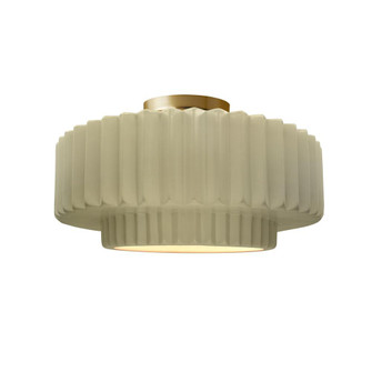 Medium Tier Pleated Semi-Flush (254|CER-6373-VAN-BRSS)