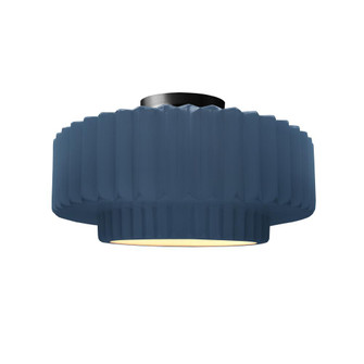 Medium Tier Pleated Semi-Flush (254|CER-6373-MDMT-MBLK-LED1-700)