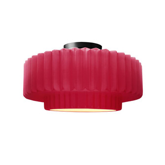 Medium Tier Pleated Semi-Flush (254|CER-6373-CRSE-MBLK-LED1-700)