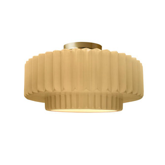 Medium Tier Pleated Semi-Flush (254|CER-6373-MYLW-BRSS)