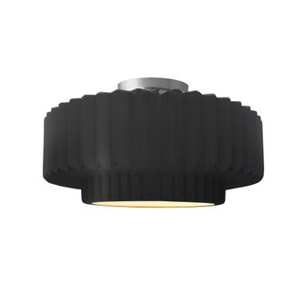 Medium Tier Pleated Semi-Flush (254|CER-6373-CRB-NCKL-LED1-700)