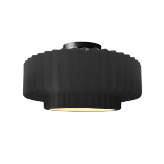 Medium Tier Pleated Semi-Flush (254|CER-6373-CRB-MBLK-LED1-700)