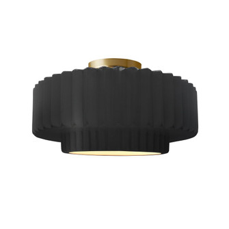 Medium Tier Pleated Semi-Flush (254|CER-6373-CRB-BRSS-LED1-700)