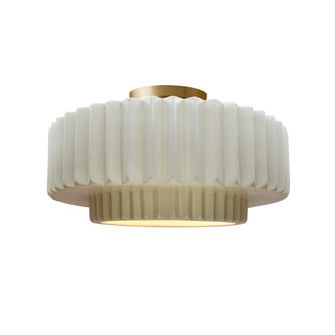 Medium Tier Pleated Semi-Flush (254|CER-6373-MAT-BRSS)