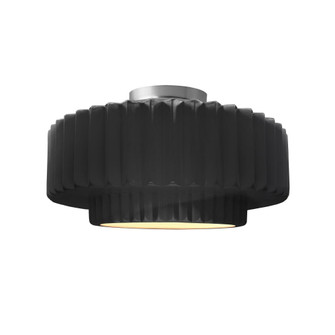 Medium Tier Pleated Semi-Flush (254|CER-6373-BLK-NCKL-LED1-700)