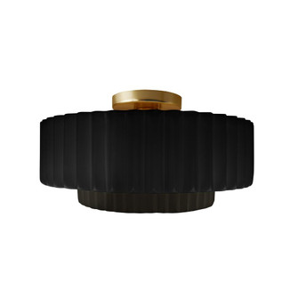 Medium Tier Pleated Semi-Flush (254|CER-6373-BKMT-BRSS-LED1-700)