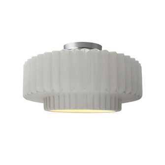 Medium Tier Pleated Semi-Flush (254|CER-6373-BIS-NCKL-LED1-700)