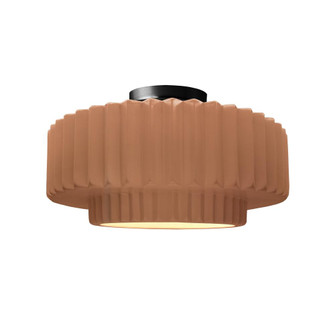 Medium Tier Pleated Semi-Flush (254|CER-6373-ADOB-MBLK-LED1-700)