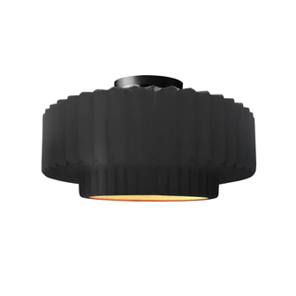 Medium Tier Pleated Semi-Flush (254|CER-6373-CBGD-MBLK)