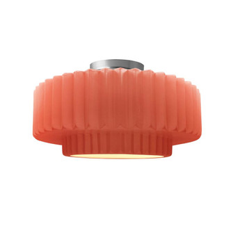 Medium Tier Pleated Semi-Flush (254|CER-6373-BSH-NCKL)