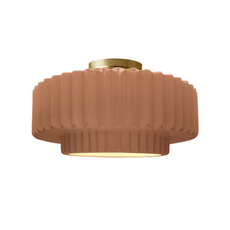 Medium Tier Pleated Semi-Flush (254|CER-6373-ADOB-BRSS)