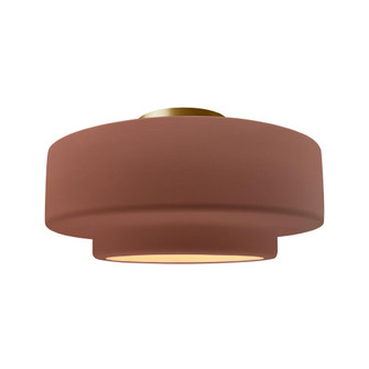 Large Tier Semi-Flush (254|CER-6365-CLAY-BRSS-LED1-700)