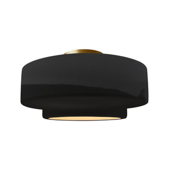 Large Tier Semi-Flush (254|CER-6365-BLK-BRSS)