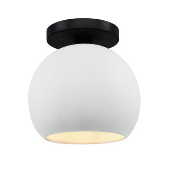 Medium Globe Semi-Flush (254|CER-6353-WHT-MBLK)
