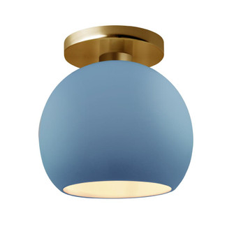 Medium Globe Semi-Flush (254|CER-6353-SKBL-BRSS-LED1-700)