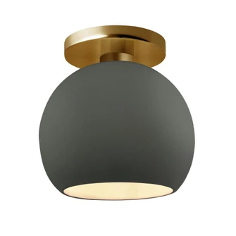 Medium Globe Semi-Flush (254|CER-6353-PWGN-BRSS-LED1-700)