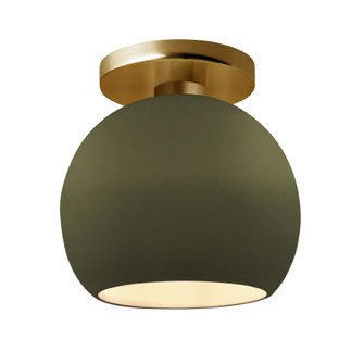 Medium Globe Semi-Flush (254|CER-6353-MGRN-BRSS-LED1-700)