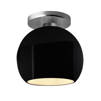 Medium Globe Semi-Flush (254|CER-6353-BLK-NCKL)