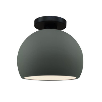 Small Globe Semi-Flush (254|CER-6350-PWGN-MBLK-LED1-700)