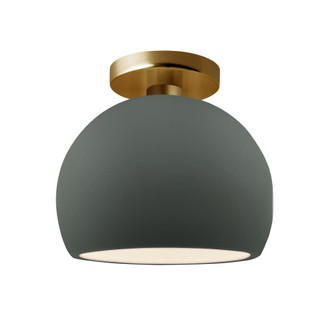 Small Globe Semi-Flush (254|CER-6350-PWGN-BRSS-LED1-700)